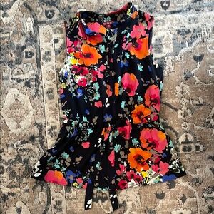 Merona Red Orange Sleeveless Tie Front Blouse